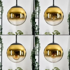 hofstein Gastor Suspension, Boule lumineuse 30 cm Or, Clair, 3 lumières