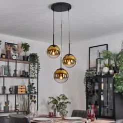 hofstein Gastor Suspension, Boule lumineuse 30 cm Or, Clair, 3 lumières