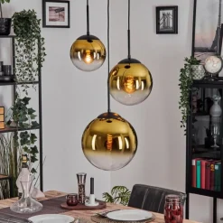 hofstein Gastor Suspension, Boule lumineuse 30 cm Or, Clair, 3 lumières