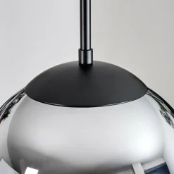 hofstein Gastor Suspension, Boule lumineuse 30 cm Chrome, Fumé, 3 lumières