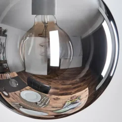 hofstein Gastor Suspension, Boule lumineuse 30 cm Fumé, 3 lumières