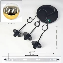 hofstein Gastor Suspension, Boule lumineuse 30 cm Or, Clair, 3 lumières