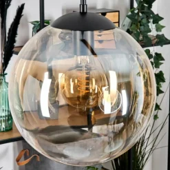 hofstein Gastor Suspension, Boule lumineuse Noir, 2 lumières