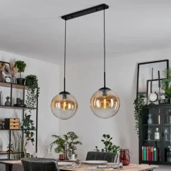 hofstein Gastor Suspension, Boule lumineuse Noir, 2 lumières