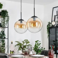 hofstein Gastor Suspension, Boule lumineuse Noir, 2 lumières