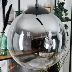 hofstein Gastor Suspension, Boule lumineuse Noir, 2 lumières