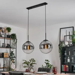 hofstein Gastor Suspension, Boule lumineuse Noir, 2 lumières