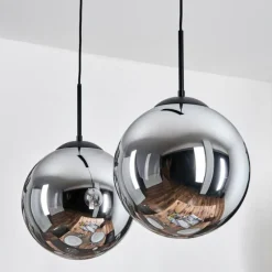 hofstein Gastor Suspension, Boule lumineuse, Suspension Noir, 2 lumières