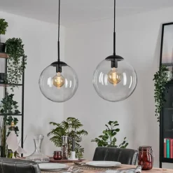 hofstein Gastor Suspension, Boule lumineuse, Suspension Clair, 2 lumières