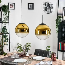 hofstein Gastor Suspension, Boule lumineuse, Suspension Or, Clair, 2 lumières