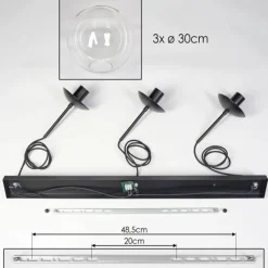hofstein Gastor Suspension, Boule lumineuse, Suspension Clair, 3 lumières