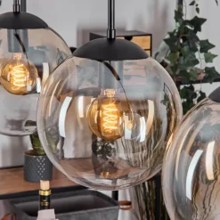 hofstein Gastor Suspension, Boule lumineuse, Suspension Ambre, Clair, 3 lumières