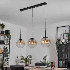 hofstein Gastor Suspension, Boule lumineuse, Suspension Ambre, Clair, 3 lumières