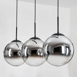 hofstein Gastor Suspension, Boule lumineuse, Suspension Chrome, Clair, Fumé, 3 lumières
