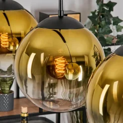 hofstein Gastor Suspension, Boule lumineuse, Suspension Or, Clair, 3 lumières