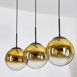 hofstein Gastor Suspension, Boule lumineuse, Suspension Or, Clair, 3 lumières