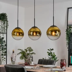 hofstein Gastor Suspension, Boule lumineuse, Suspension Or, Clair, 3 lumières