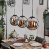 hofstein Gastor Suspension, Boule lumineuse, Suspension Chrome, Fumé, 3 lumières