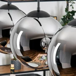 hofstein Gastor Suspension, Boule lumineuse, Suspension Chrome, Fumé, 3 lumières