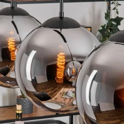 hofstein Gastor Suspension, Boule lumineuse, Suspension Chrome, Fumé, 3 lumières