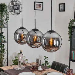 hofstein Gastor Suspension, Boule lumineuse, Suspension Fumé, 3 lumières