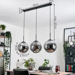 hofstein Gastor Suspension, Boule lumineuse, Suspension Fumé, 3 lumières