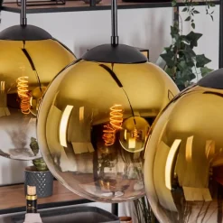 hofstein Gastor Suspension, Boule lumineuse, Suspension Or, Clair, 3 lumières