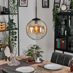 hofstein Gastor Suspension, Boule lumineuse, Suspension Ambre, Clair, 1 lumière