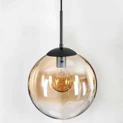 hofstein Gastor Suspension, Boule lumineuse, Suspension Ambre, Clair, 1 lumière