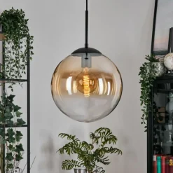 hofstein Gastor Suspension, Boule lumineuse, Suspension Ambre, Clair, 1 lumière