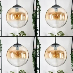 hofstein Gastor Suspension, Boule lumineuse, Suspension Ambre, Clair, 3 lumières