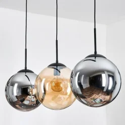 hofstein Gastor Suspension, Boule lumineuse, Suspension Ambre, Fumé, 3 lumières