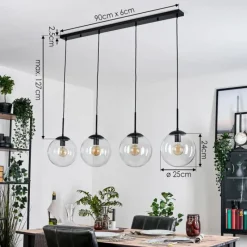 hofstein Gastor Suspension, Boule lumineuse, Suspension Clair, 4 lumières