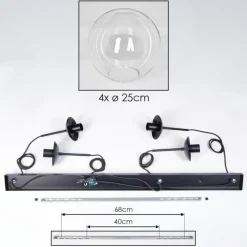 hofstein Gastor Suspension, Boule lumineuse, Suspension Clair, 4 lumières