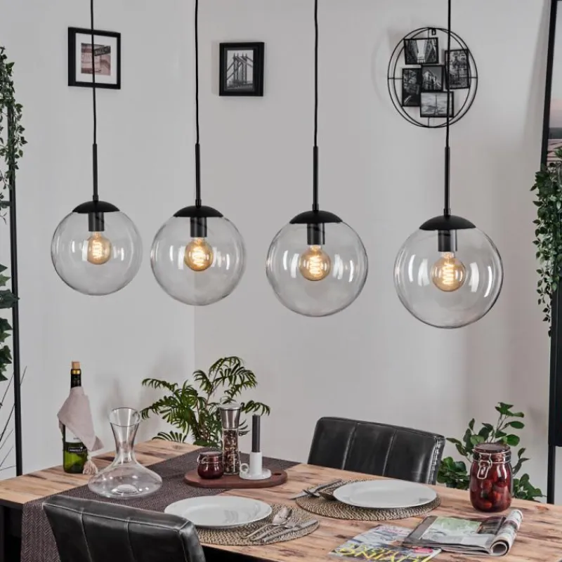 hofstein Gastor Suspension, Boule lumineuse, Suspension Clair, 4 lumières