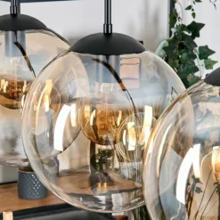 hofstein Gastor Suspension, Boule lumineuse, Suspension Ambre, Clair, 4 lumières