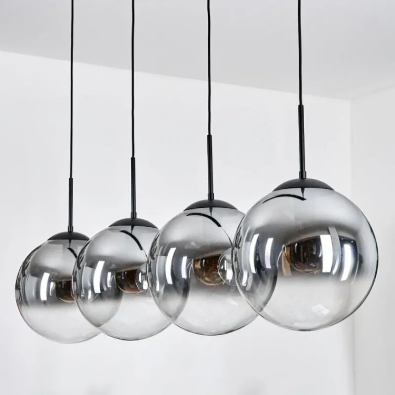 hofstein Gastor Suspension, Boule lumineuse, Suspension Clair, Fumé, 4 lumières