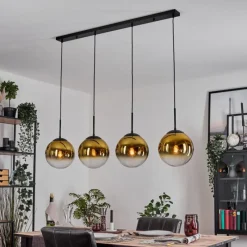 hofstein Gastor Suspension, Boule lumineuse, Suspension Or, Clair, 4 lumières