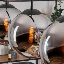 hofstein Gastor Suspension, Boule lumineuse, Suspension Chrome, Fumé, 4 lumières