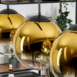 hofstein Gastor Suspension, Boule lumineuse, Suspension Or, Clair, 4 lumières