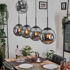 hofstein Gastor Suspension, Boule lumineuse, Suspension Fumé, 4 lumières