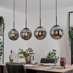 hofstein Gastor Suspension, Boule lumineuse, Suspension Fumé, 4 lumières