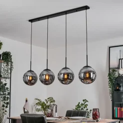 hofstein Gastor Suspension, Boule lumineuse, Suspension Fumé, 4 lumières