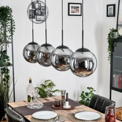 hofstein Gastor Suspension, Boule lumineuse, Suspension Fumé, 4 lumières