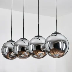 hofstein Gastor Suspension, Boule lumineuse, Suspension Chrome, Fumé, 4 lumières