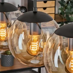 hofstein Gastor Suspension, Boule lumineuse, Suspension Ambre, 5 lumières