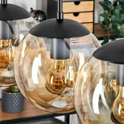 hofstein Gastor Suspension, Boule lumineuse, Suspension Ambre, 5 lumières