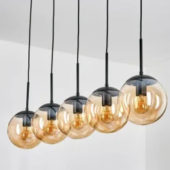 hofstein Gastor Suspension, Boule lumineuse, Suspension Ambre, 5 lumières