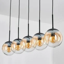hofstein Gastor Suspension, Boule lumineuse, Suspension Ambre, Clair, 5 lumières