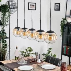 hofstein Gastor Suspension, Boule lumineuse, Suspension Ambre, Clair, 5 lumières